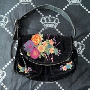 Lucky Brand Vintage Velour Embroidered Bag